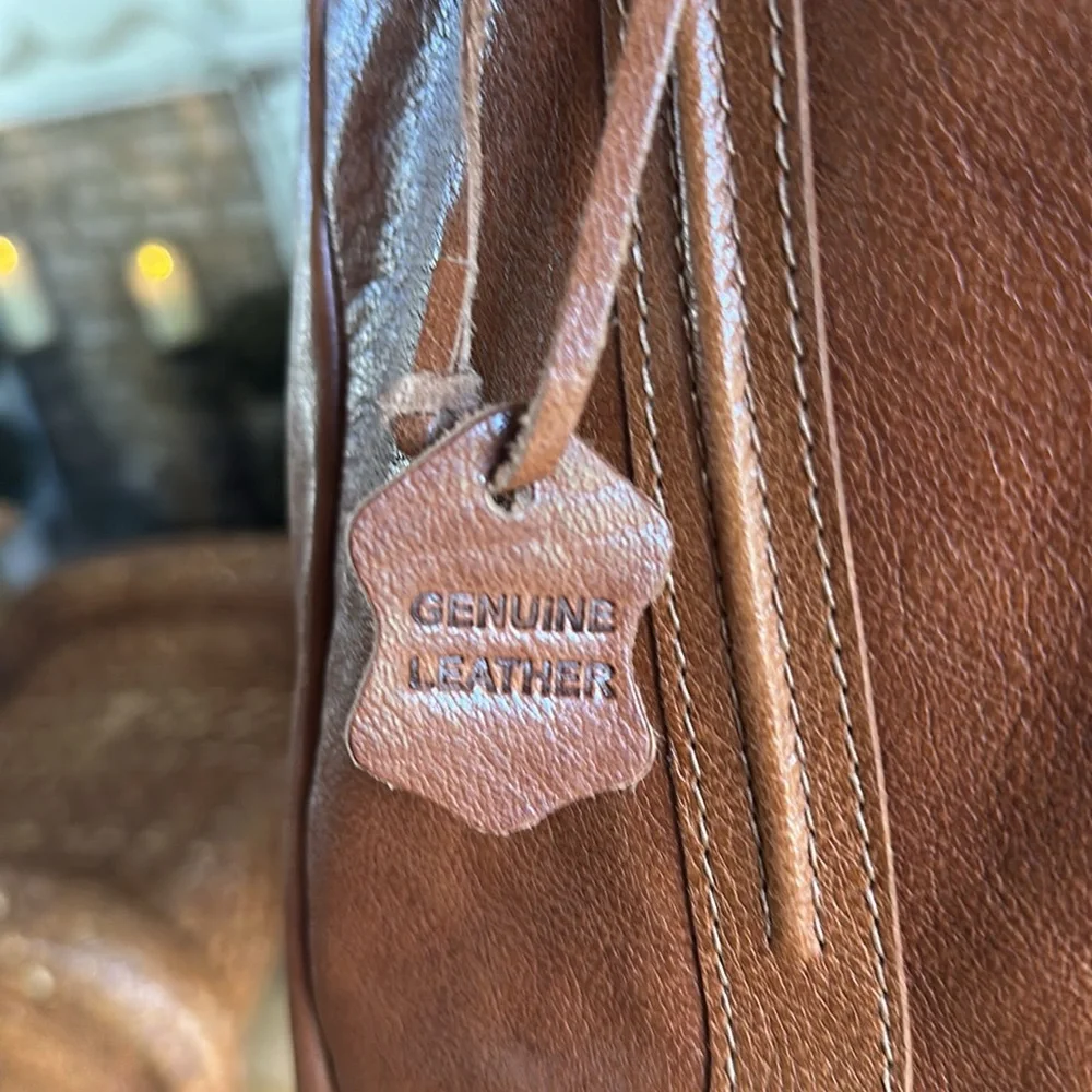 SPIKES & SPARROW COGNAC LEATHER LAPTOP BAG